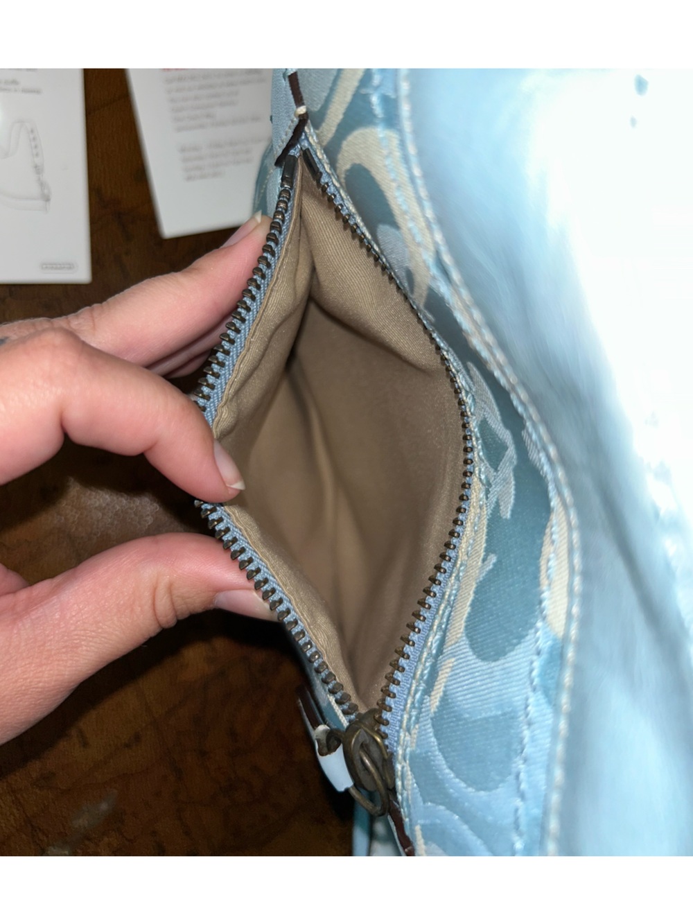 COACH 2006 Optic Signature light blue VINTAGE Canvas/Leather shoulder bag - Picture 14 of 16